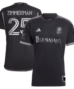 Walker Zimmerman Nashville SC adidas 2024 Man In Black Kit Authentic Player Jersey - Black