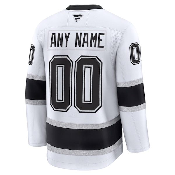 Los Angeles Kings Away Premium Custom Jersey - White/Black - Image 4