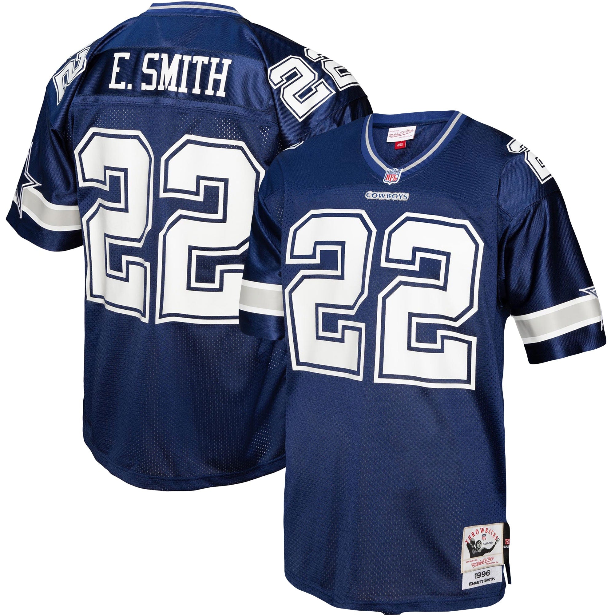 Emmitt Smith Dallas Cowboys Legacy Replica Jersey - White/Navy - Image 6