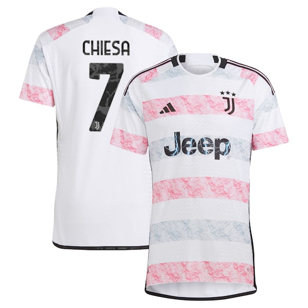 Federico Chiesa Juventus adidas 2023/24 Away Authentic Jersey - White/Black - Image 2