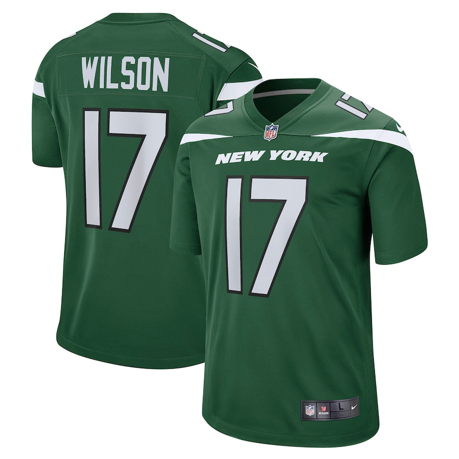 Garrett Wilson New York Jets Nike Legacy Player Game Jersey - White/Green - Image 2
