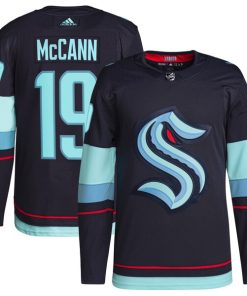 Alternative view of Jared McCann Seattle Kraken adidas Home Authentic Primegreen Player Jersey - Deep Sea Blue/White