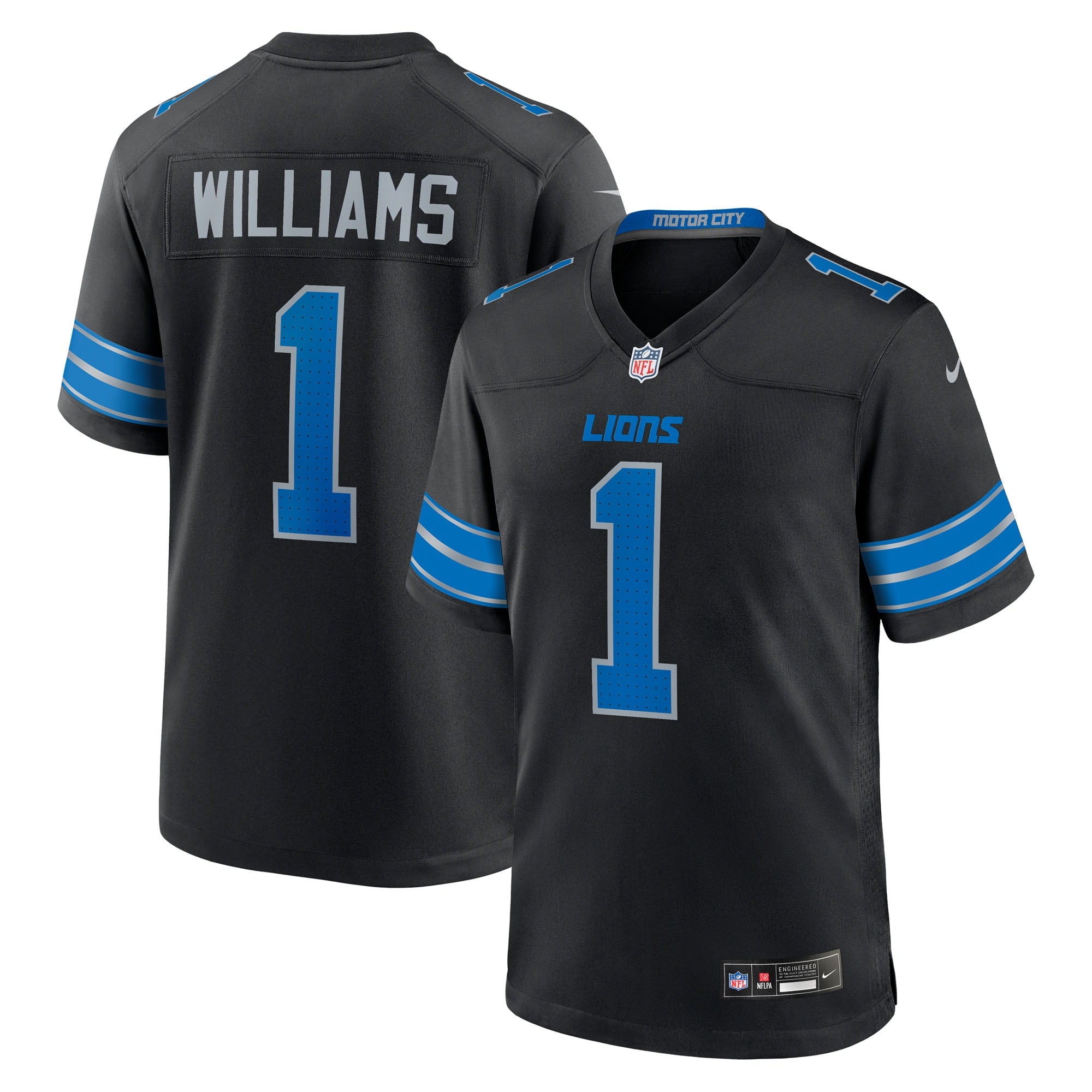 Jameson Williams Detroit Lions Nike Game Player Jersey - Blue/Black - Image 6