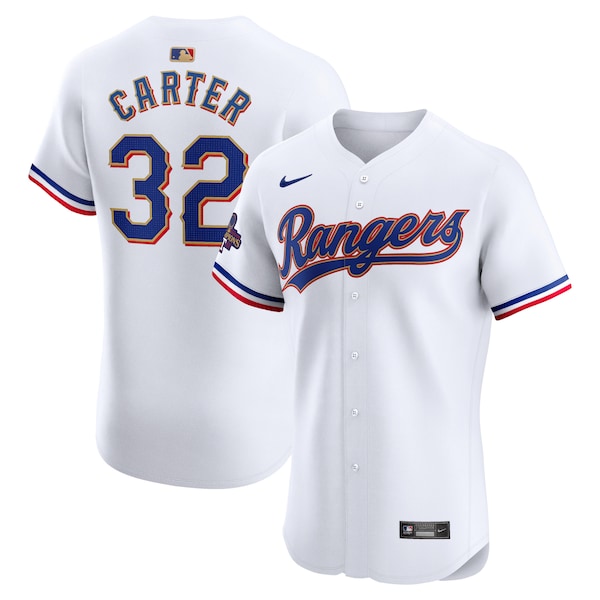 Evan Carter Texas Rangers Nike 2024 Gold Collection Elite Player Jersey?ยจC White
