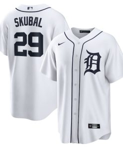 Alternative view of Tarik Skubal Detroit Tigers Nike Home Replica Jersey - White/Gray