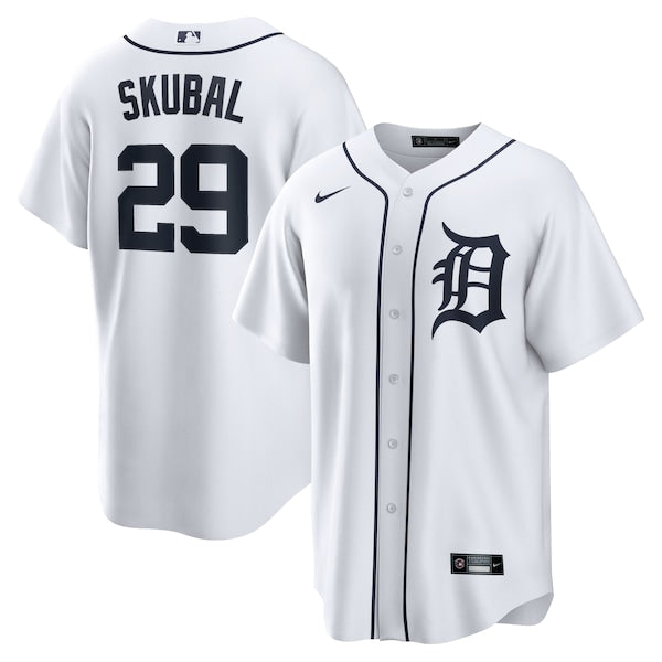 Tarik Skubal Detroit Tigers Nike Home Replica Jersey - White/Gray - Image 2