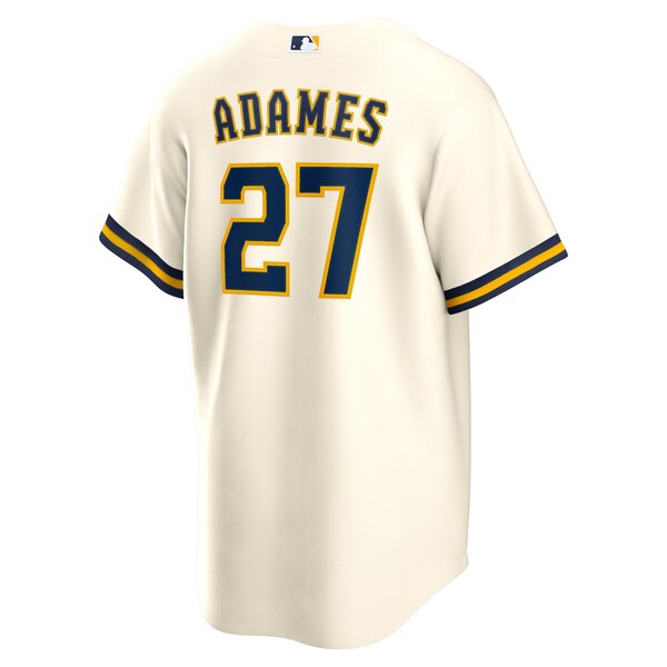 Willy Adames Milwaukee Brewers Nike Replica Player Jersey - White - Image 3