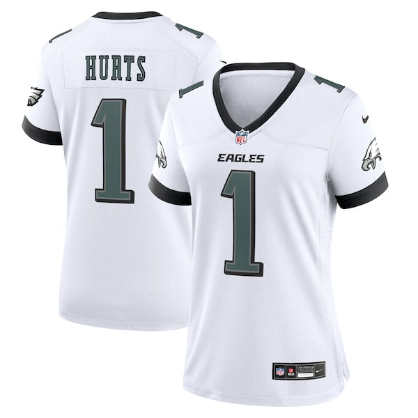 Jalen Hurts Philadelphia Eagles Women's Nike Game Jersey - White/Black/Green/Kelly Green - Image 3