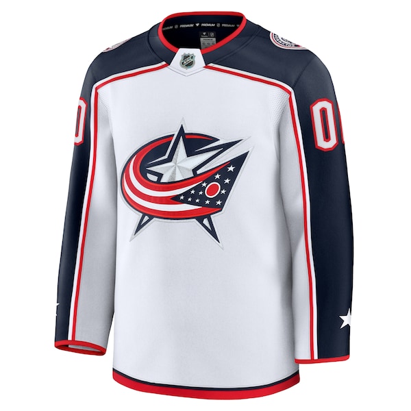 Columbus Blue Jackets Away Premium Custom Jersey - White/Navy - Image 4
