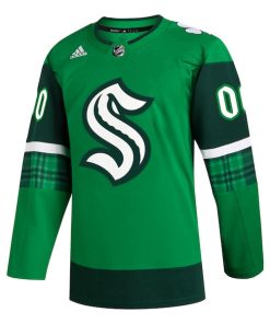 Alternative view of Seattle Kraken adidas St. Patrick's Day Authentic Custom Jersey - Kelly Green