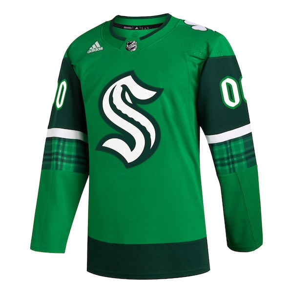 Seattle Kraken adidas St. Patrick's Day Authentic Custom Jersey - Kelly Green - Image 2