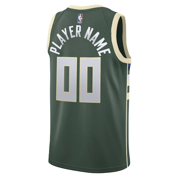 Milwaukee Bucks Nike Swingman Custom Jersey Green - Icon Edition - Image 3