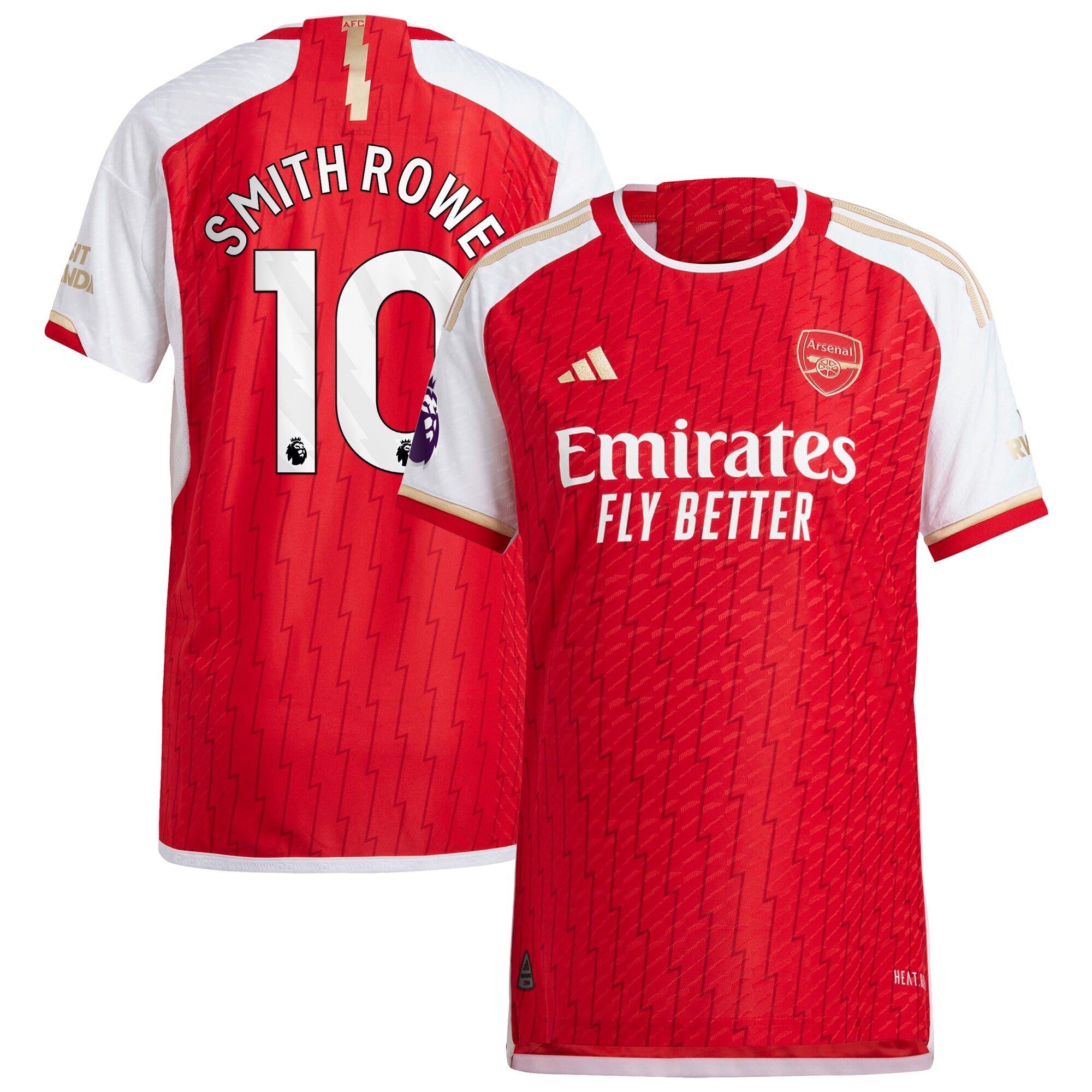 Emile Smith Rowe Arsenal adidas 2023/24 Away Authentic Player Jersey - Yellow/Red - Image 5