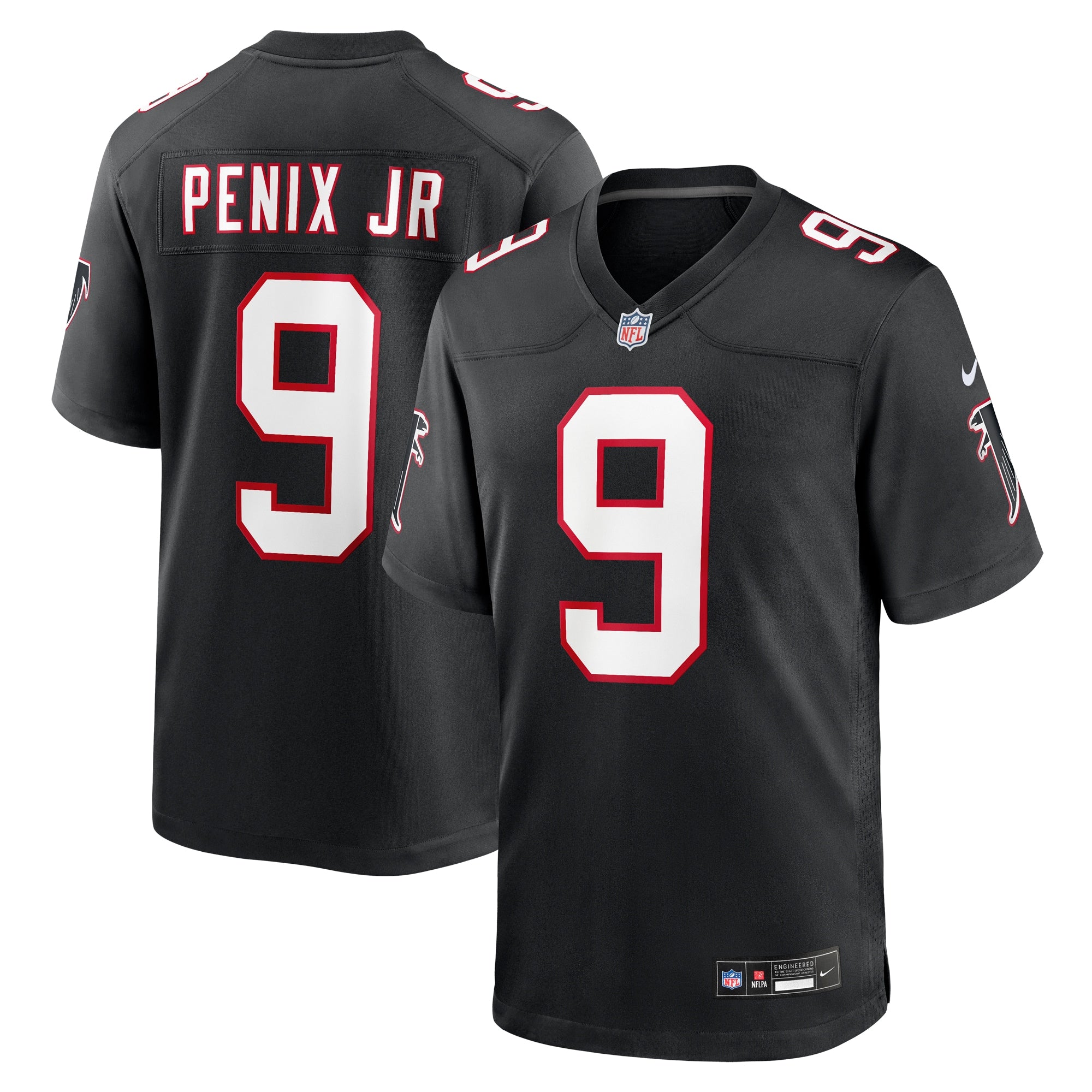 Michael Penix Jr. Atlanta Falcons Nike Game Jersey - White/Black/Red - Image 5