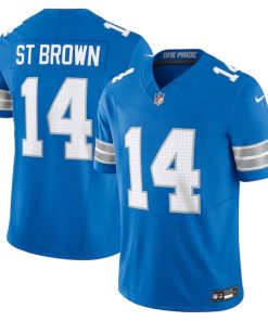 Alternative view of Amon-Ra St. Brown Detroit Lions Nike Vapor F.U.S.E. Limited Jersey - Blue/White