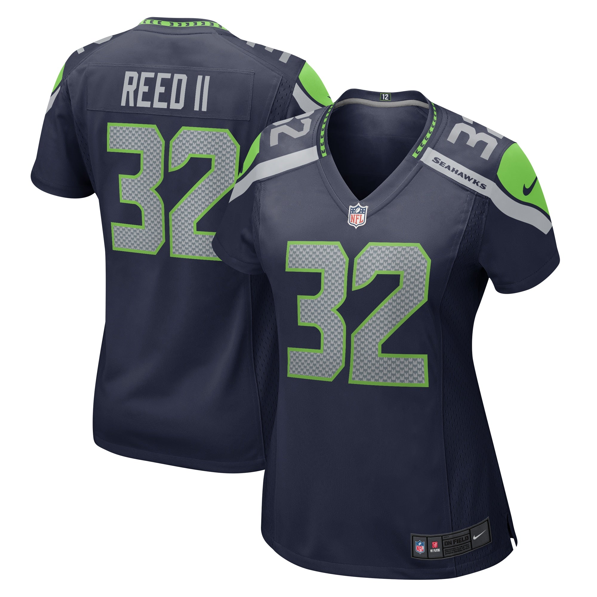 Jerrick Reed II Seattle Seahawks Nike Women's Team Game Jersey - College Navy/Navy - Image 12