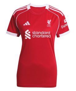 Alternative view of Liverpool adidas Women's 2025/26 Home Custom Replica Jersey - Red