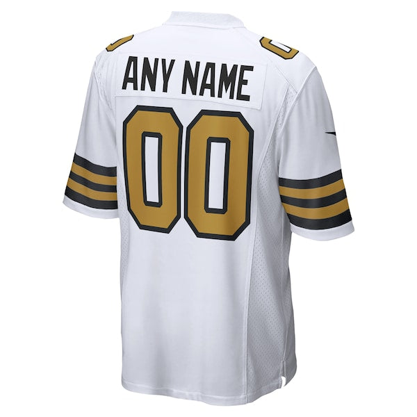 New Orleans Saints Nike Alternate Custom Game Jersey - White - Image 3