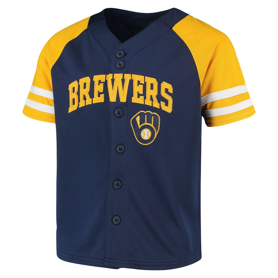 Milwaukee Brewers Youth Team Jersey - Navy/Gold - Image 2