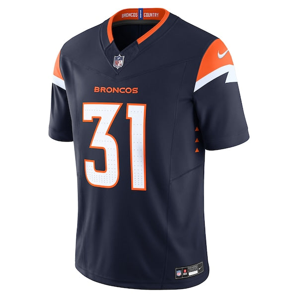Justin Simmons Denver Broncos Nike Vapor F.U.S.E. Limited Jersey - Navy/Orange/White - Image 3
