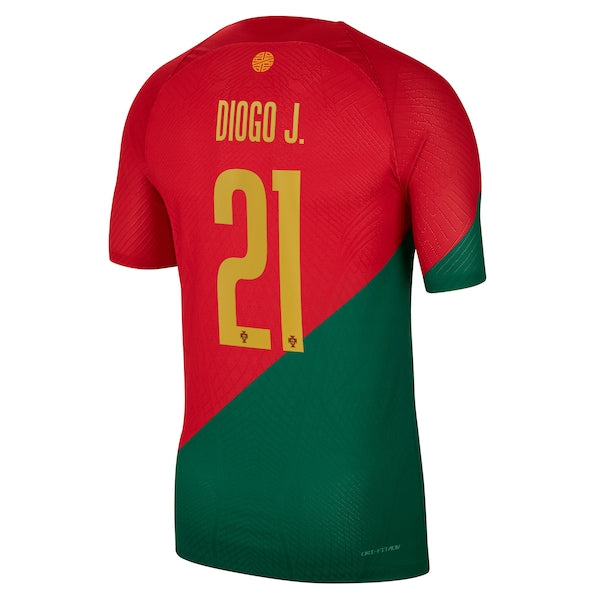 Diogo Jota Portugal National Team Nike 2022/23 Home Vapor Match Authentic Player Jersey - Red - Image 3