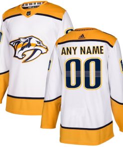 Nashville Predators adidas Away Authentic Custom Jersey - White