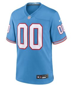 Alternative view of Tennessee Titans Nike Oilers Throwback Custom Game Jersey - Light Blue