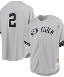 Alternative view of Derek Jeter New York Yankees 1998 Cooperstown Collection Road Authentic Jersey - Gray/White