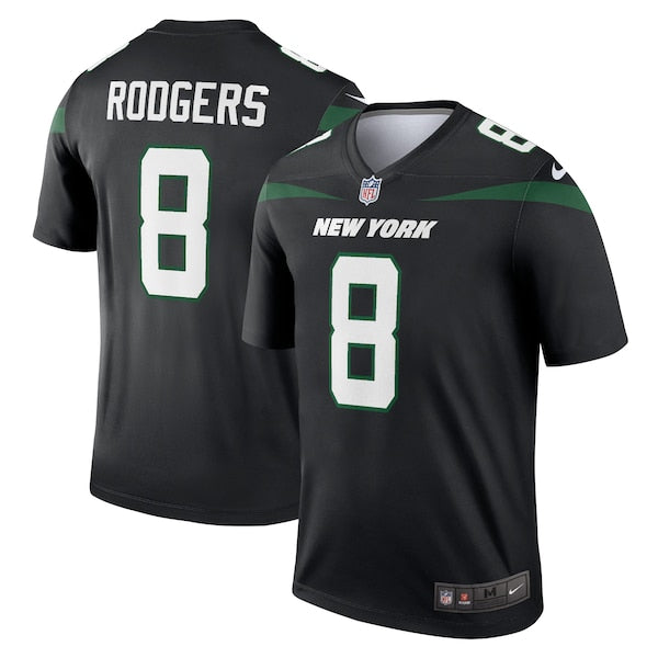 Aaron Rodgers New York Jets Nike Men's Alternate Legend Player Jersey - Stealth Black/Green/White - Image 4