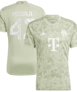 Alternative view of Jamal Musiala Bayern Munich adidas 2023/24 Oktoberfest Replica Player Jersey - Green/White