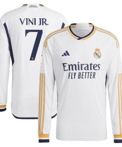 Vini Jr. Los Merengues adidas Home 2023/24 Authentic Long Sleeve Jersey - White