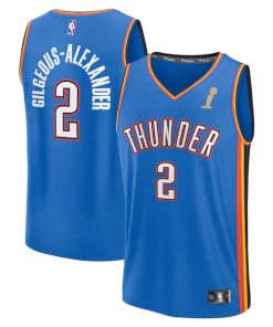 Shai Gilgeous-Alexander Oklahoma City Thunder  2025 NBA Finals Champions Fast Break Replica Player Jersey - Blue - Icon Edition