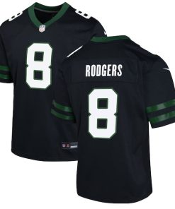 Aaron Rodgers New York Jets Nike Youth Alternate Game Jersey - Legacy Black/Green/White