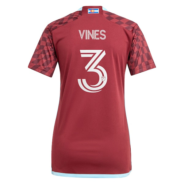 Sam Vines Colorado Rapids adidas Women's 2024 One Flag Kit Replica Player Jersey - Burgundy/Light Blue - Image 4