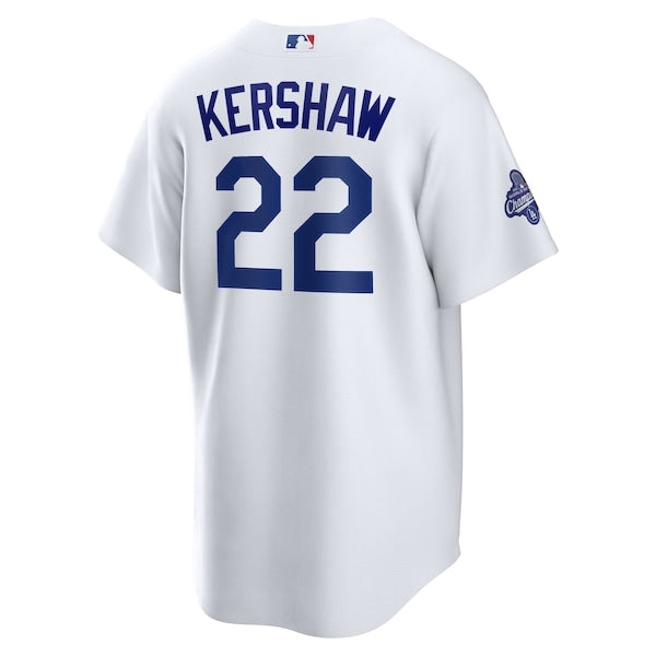 Clayton Kershaw Los Angeles Dodgers Nike Home 2025 World Series Champions Replica Jersey - White - Image 3