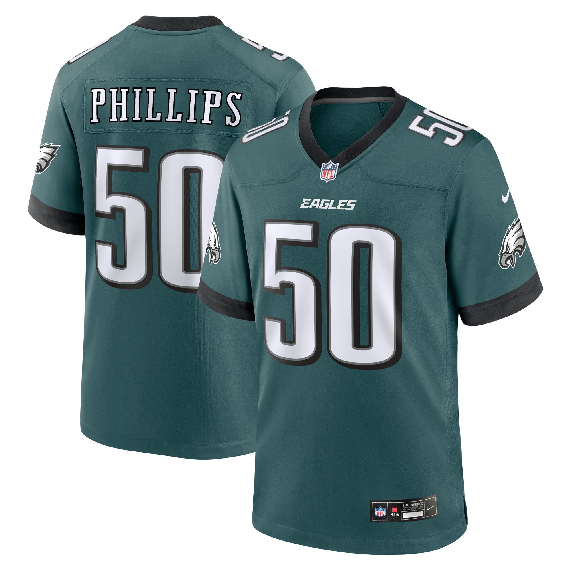 Jaelan Phillips Philadelphia Eagles Nike Alternate 2 Game Jersey - Kelly Green/White/Green - Image 3