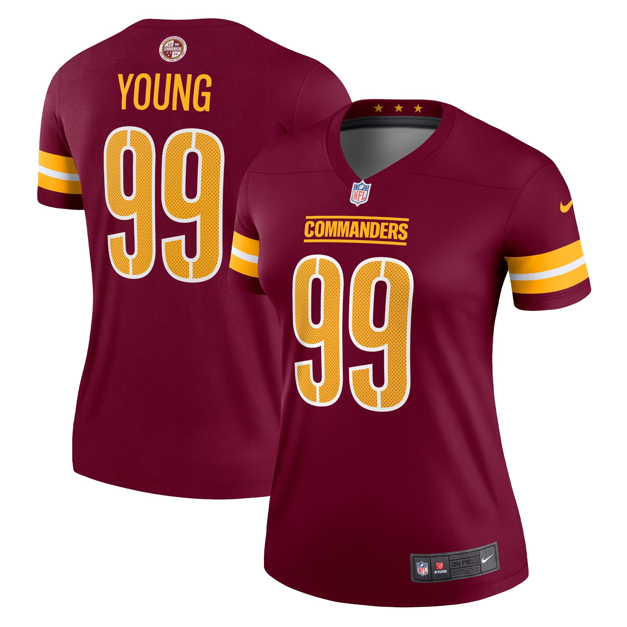 Chase Young Washington Commanders Nike Women's Alternate Legend Jersey - Black/Burgundy - Image 5