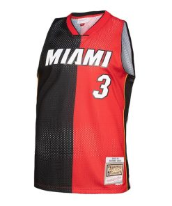 Alternative view of Dwyane Wade Miami Heat Hardwood Classics 2005/06 Split Swingman Jersey - Black/Red