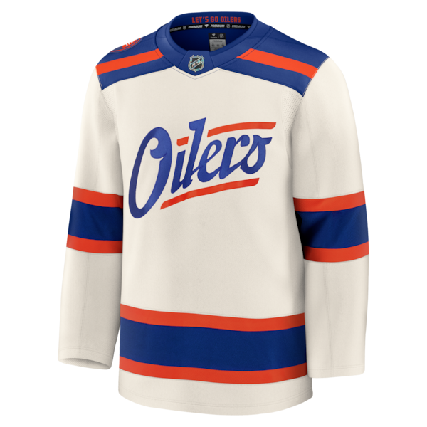 Edmonton Oilers Alternate Premium Jersey - Light Beige/Royal/White - Image 3
