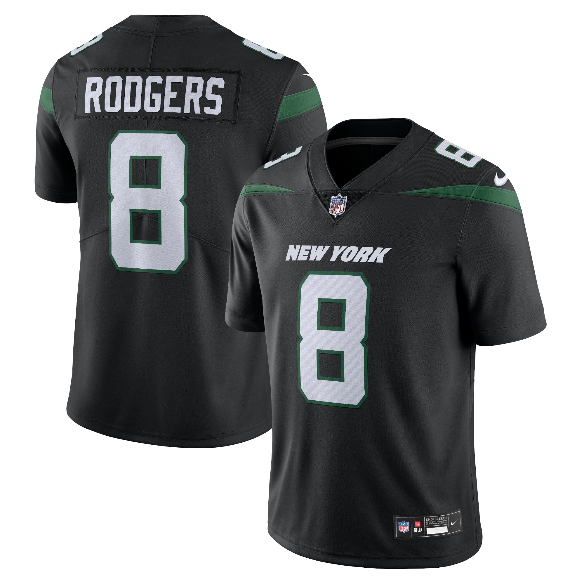 Aaron Rodgers New York Jets Nike Vapor Untouchable Limited Jersey - Gotham Green/Black - Image 5