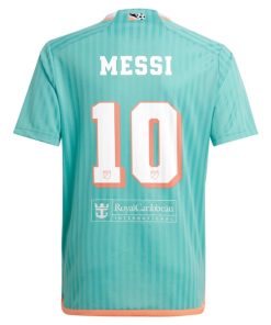 Alternative view of Lionel Messi Inter Miami CF adidas Youth 2024 Archive Replica Player Jersey - Aqua