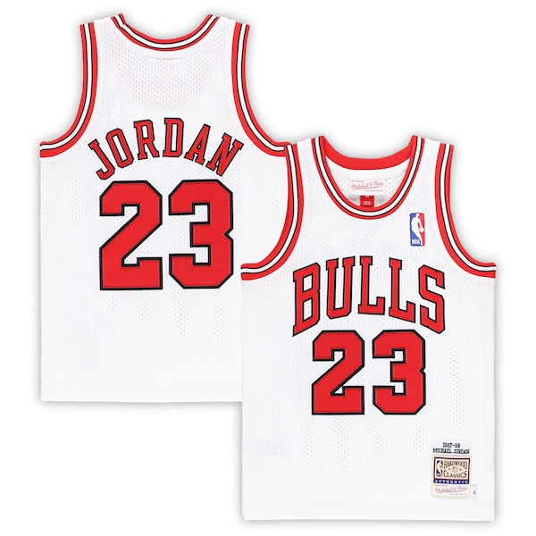 Michael Jordan Chicago Bulls Preschool 1997/98 Hardwood Classics Authentic Jersey - White/Black/Red - Image 2