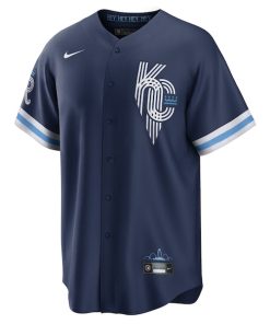 Alternative view of Salvador Perez Kansas City Royals Nike 2022 City Connect Replica Player Jersey - Navy
