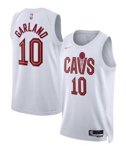Alternative view of Darius Garland Cleveland Cavaliers Nike Unisex Swingman Jersey - Association Edition - White/Wine