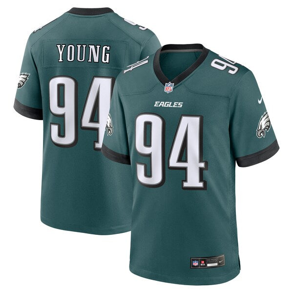 Byron Young Philadelphia Eagles Nike Team Game Jersey - Midnight Green - Image 2