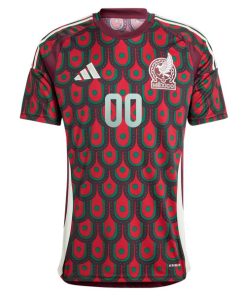 Alternative view of Mexico National Team adidas 2024 Home Replica Custom Jersey - Burgundy