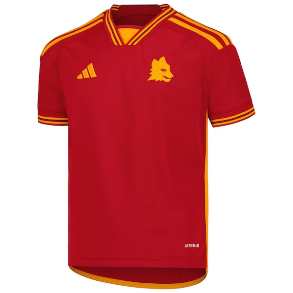 AS Roma adidas Youth 2023/24 Home Replica Jersey - Red - Image 3
