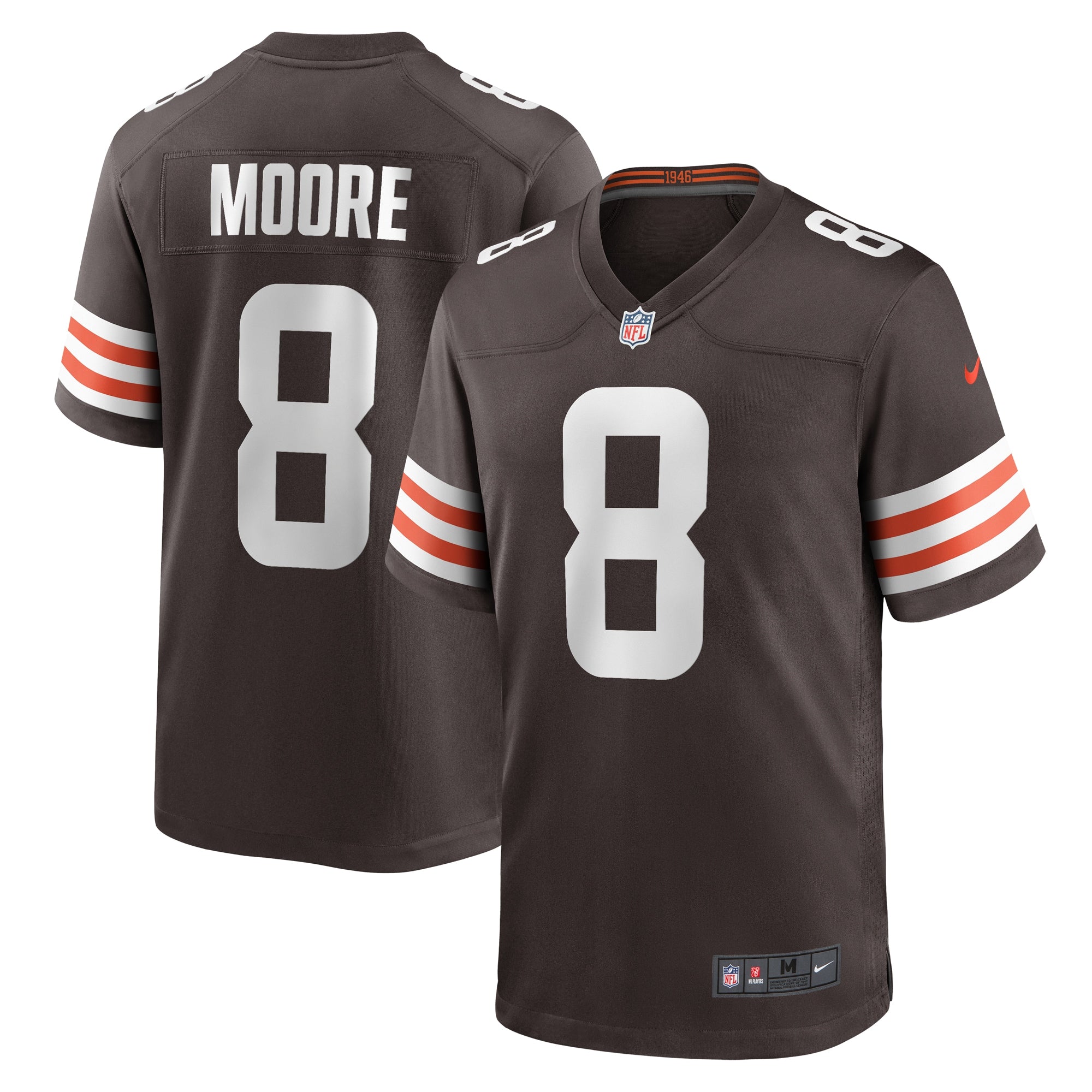 Elijah Moore Cleveland Browns Nike Team Game Jersey - White/Brown - Image 5