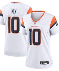 Bo Nix Denver Broncos Nike Women's Game Jersey -  White/Navy