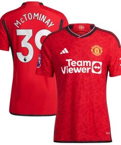 Alternative view of Scott McTominay Manchester United adidas 2023/24 Home Authentic Player Jersey - Red/Green